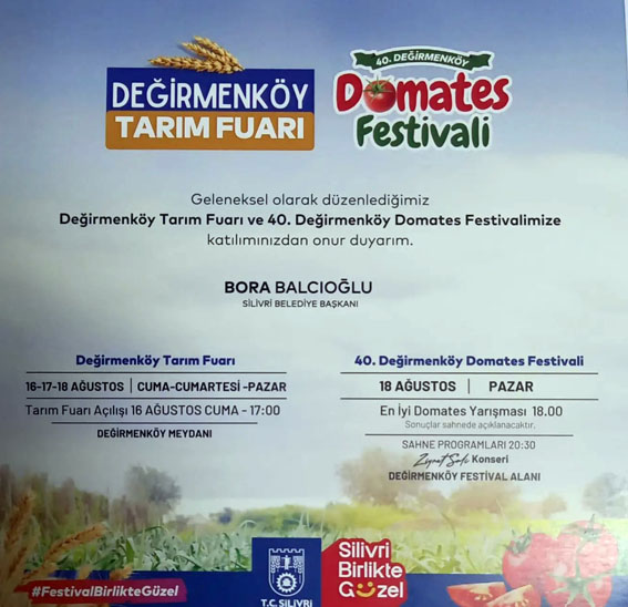 Değirmenköy Tarım Fuarı ve 40. Değirmenköy Domates Festivali başlıyor