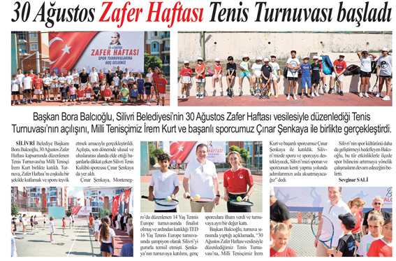 30 Ağustos Zafer Haftası Tenis Turnuvası başladı