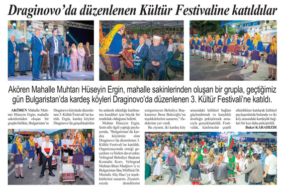 Draginovo’da düzenlenen Kültür Festivaline katıldılar