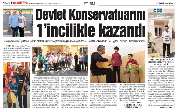 Devlet Konservatuarını 1’incilikle kazandı