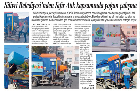 Silivri Belediyesi’nden Sıfır Atık kapsamında yoğun çalışma