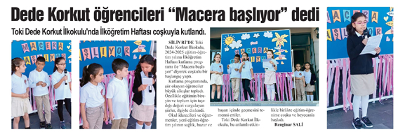 Dede Korkut öğrencileri “Macera başlıyor” dedi