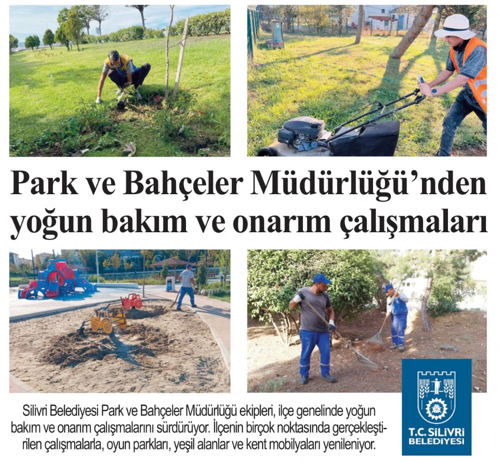 Park ve Bahçeler Müdürlüğü’nden  yoğun bakım ve onarım çalışmaları