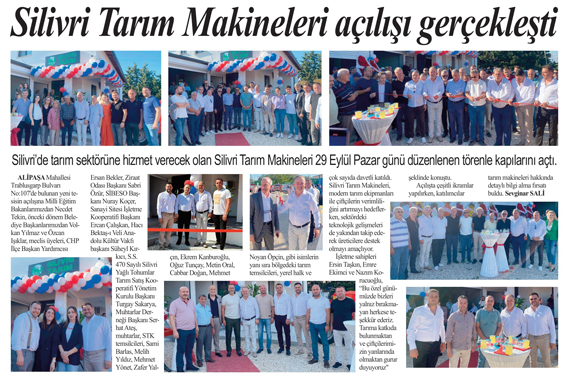 Silivri Tarım Makineleri açılışı gerçekleşti