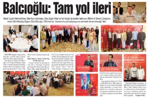 Balcıoğlu: Tam yol ileri