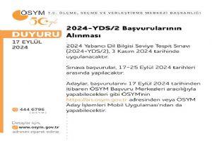 2024-YDS/2 başvuruları başladı